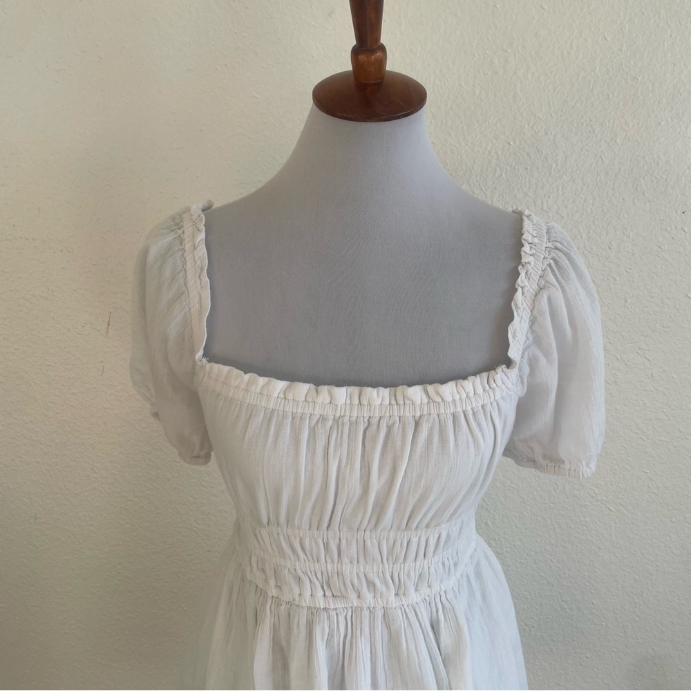 BP. Cottagecore Babydoll Mini Dress Womens XS White Puff Sleeve Empire Waist - Picture 2 of 10